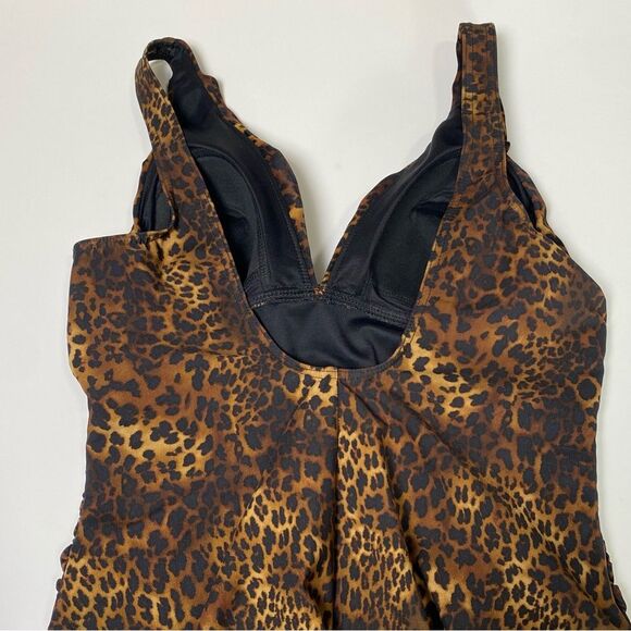 Miraclesuit One Piece Animal Print Ruched Swimsuit Women's Size 12 - Picture 8 of 14